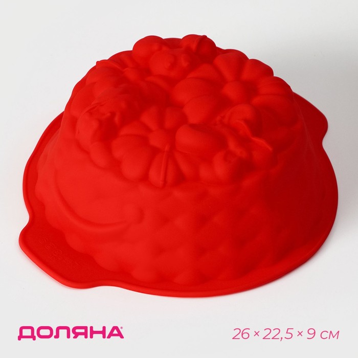 

Форма для выпечки Доляна «Корзина», силикон, 26×22,5×9 см, цвет красный
