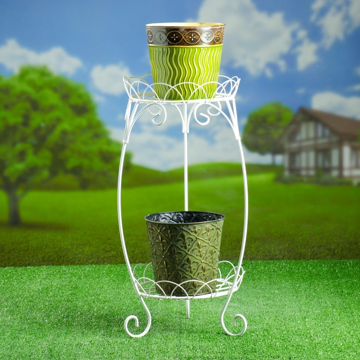 Подставка для 2-х кашпо "Лотос"