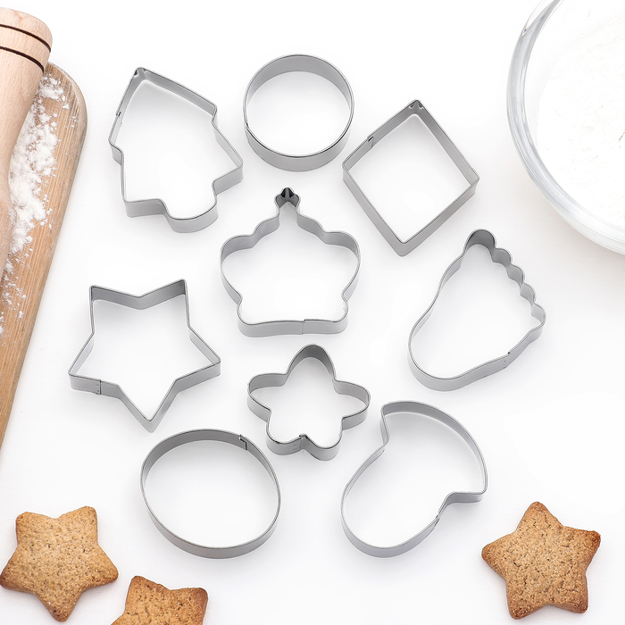 Набор форм для вырезания печенья "Ассорти", 9 шт