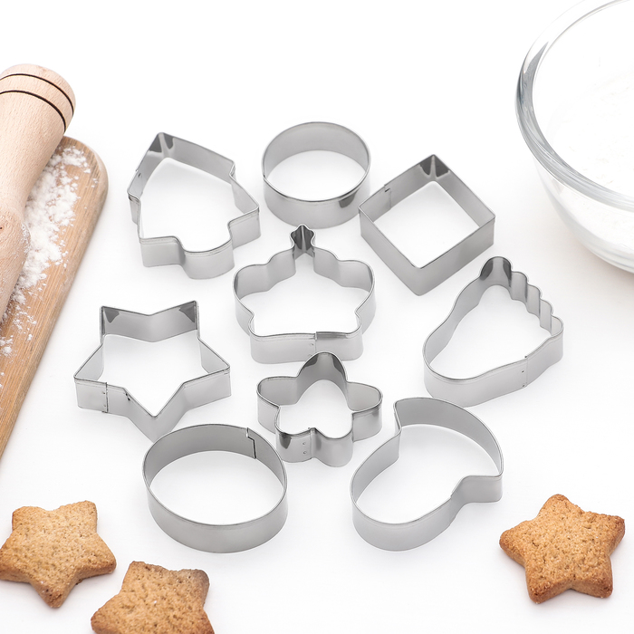 Набор форм для вырезания печенья "Ассорти", 9 шт