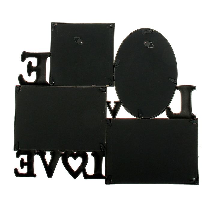 Фоторамка на 4 фото 10х15 см, 10х10 см "Любовь, любовь" золотистая