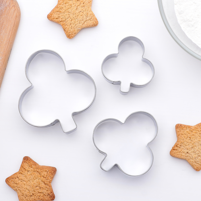 Набор форм для вырезания печенья "Клевер", 3 шт