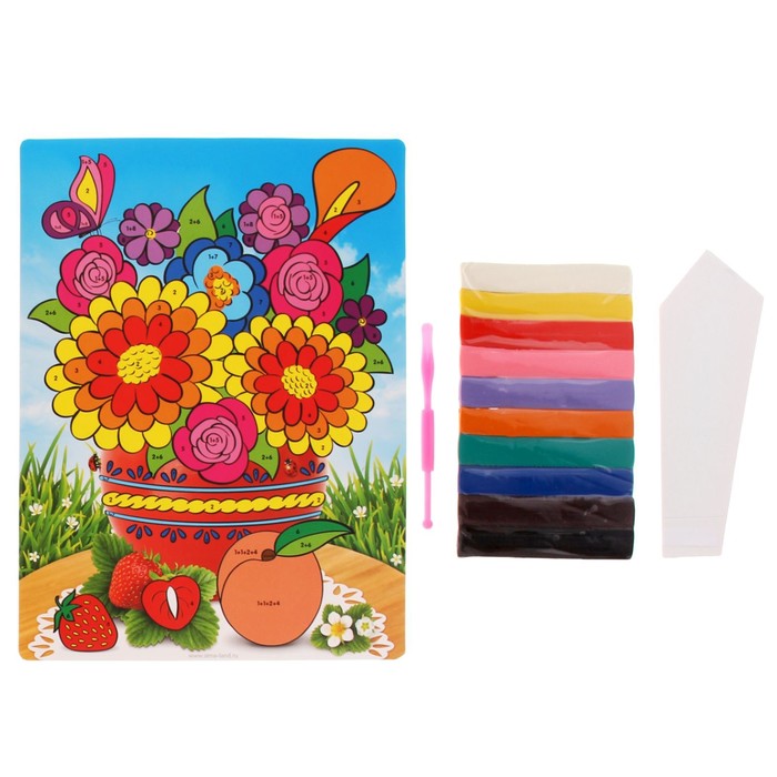Живопись пластилином "Лето"+ пластилин 10 цветов по 10 гр