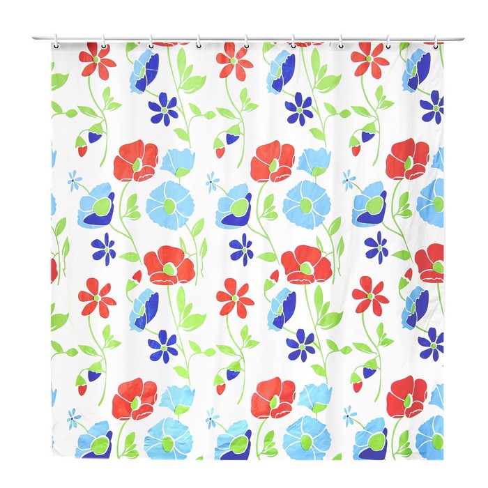 Штора для ванной 180х180 см "Цветочное поле", PEVA