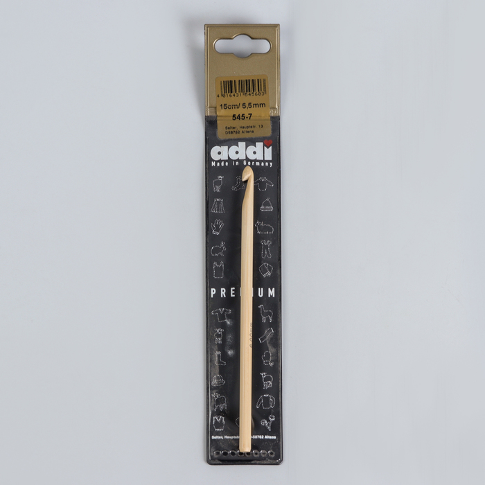 Крючок для вязания бамбуковый, d=5,5мм, 15см