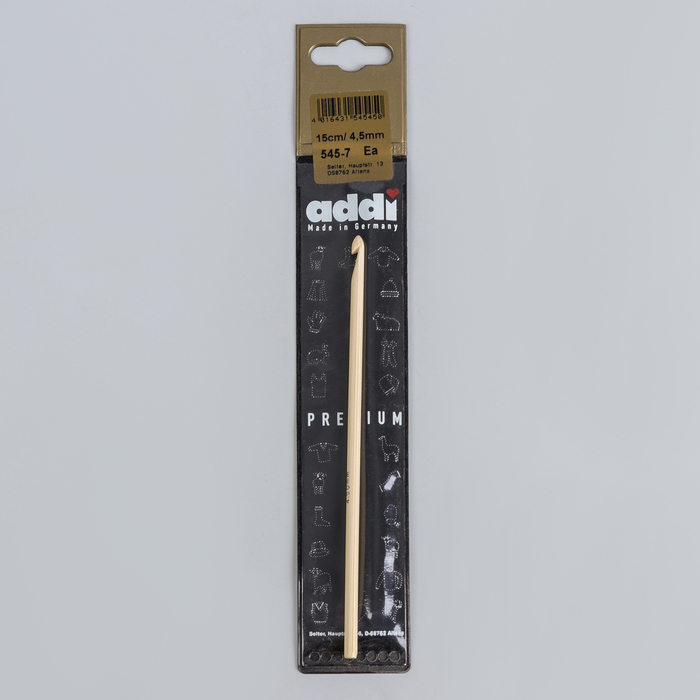 Крючок для вязания бамбуковый, d=4,5мм, 15см