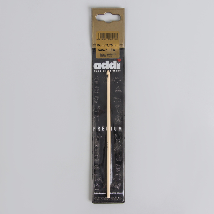 Крючок для вязания бамбуковый, d=3,75мм, 15см