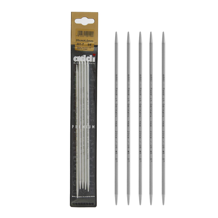 Спицы для вязания, чулочные, тефлоновое покрытие, d=4мм, 20см, 5шт