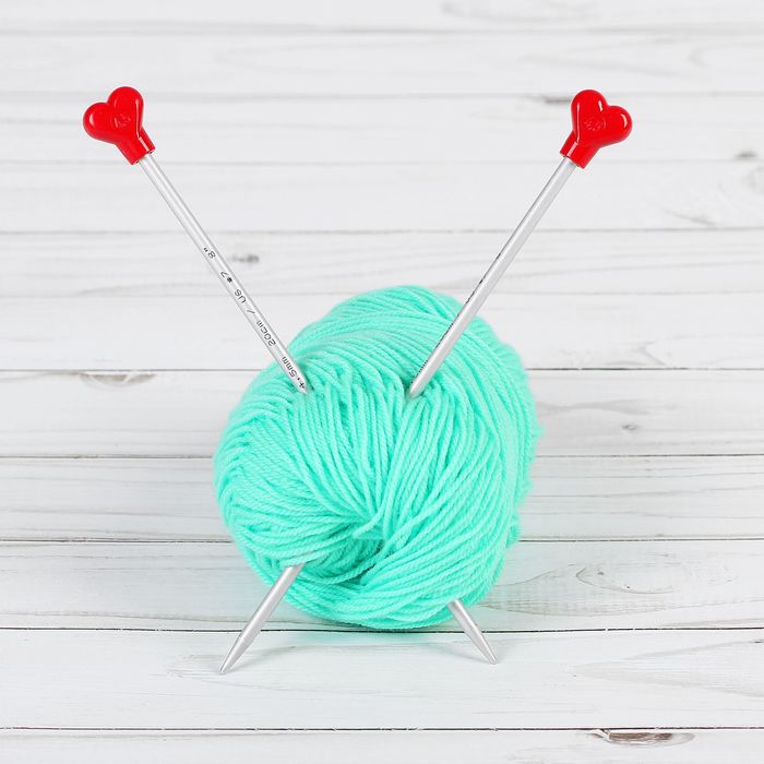 Спицы для вязания, прямые, наконечник, тефлоновое покрытие, d=4,5мм, 20см, 2шт