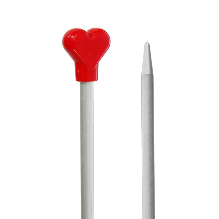 Спицы для вязания, прямые, наконечник, тефлоновое покрытие, d=5,5мм, 35см, 2шт