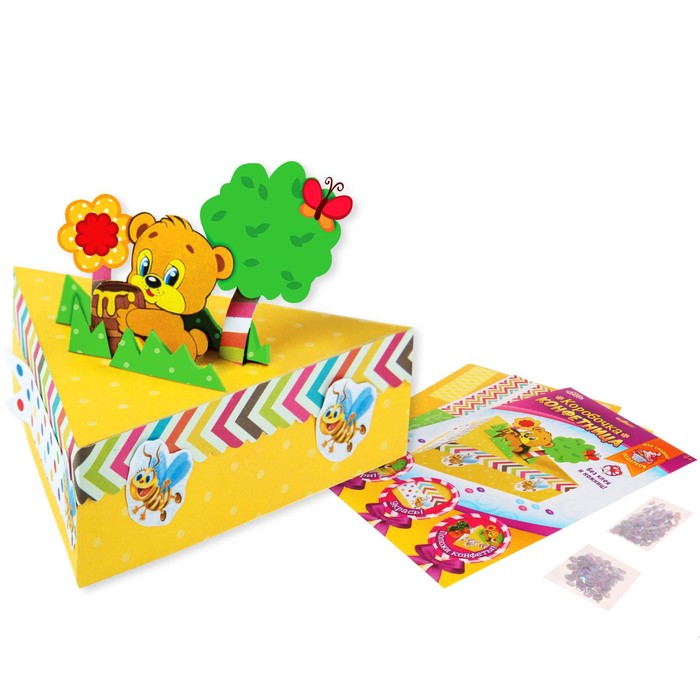 Набор для создания коробочки-конфетницы "Мишка" + декор