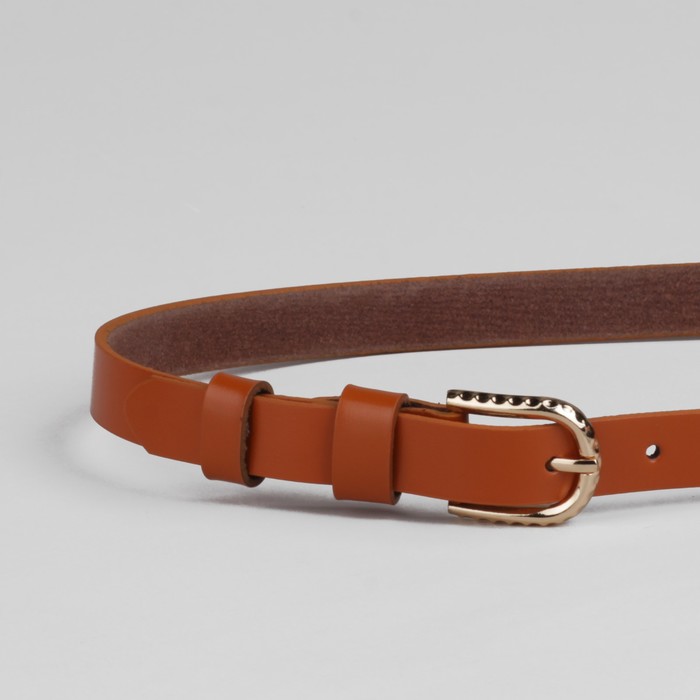 Ремень женский "Адриана" гладкий, пряжка под золото, ширина - 2см, рыжий