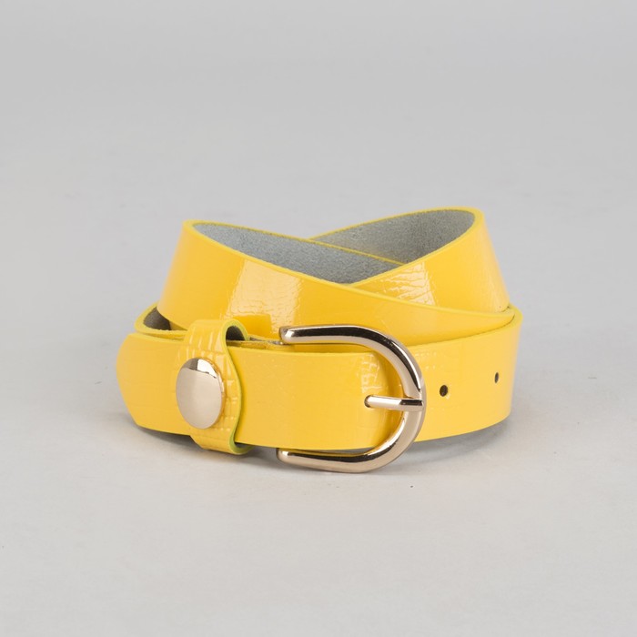 Ремень женский "Шарм", винт, пряжка золото, ширина - 3см, жёлтый
