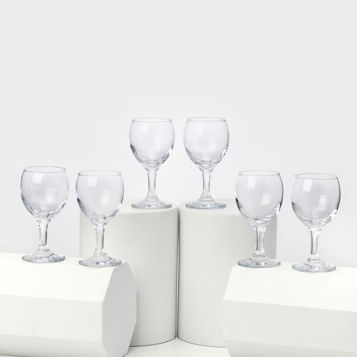Набор фужеров для белого вина 165 мл "Бистро", 6 шт, высота бокала 13 см