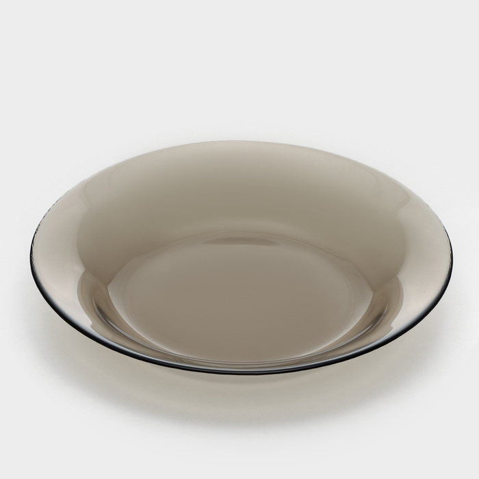 Тарелка мелкая стеклянная «Уоркшоп Броунз», d=22 см, цвет коричневый фотографии