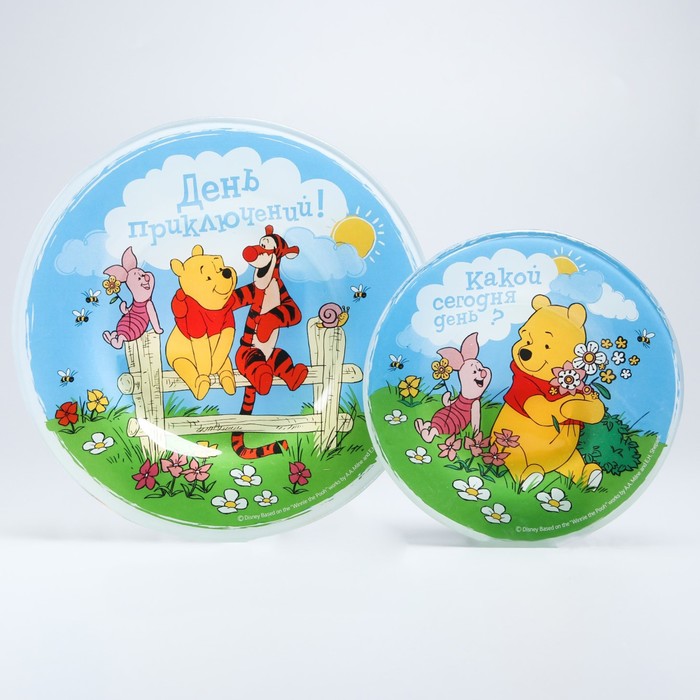 Набор тарелок 2 шт. "День приключений", d=15 см и d=20 см, Медвежонок Винни и его друзья
