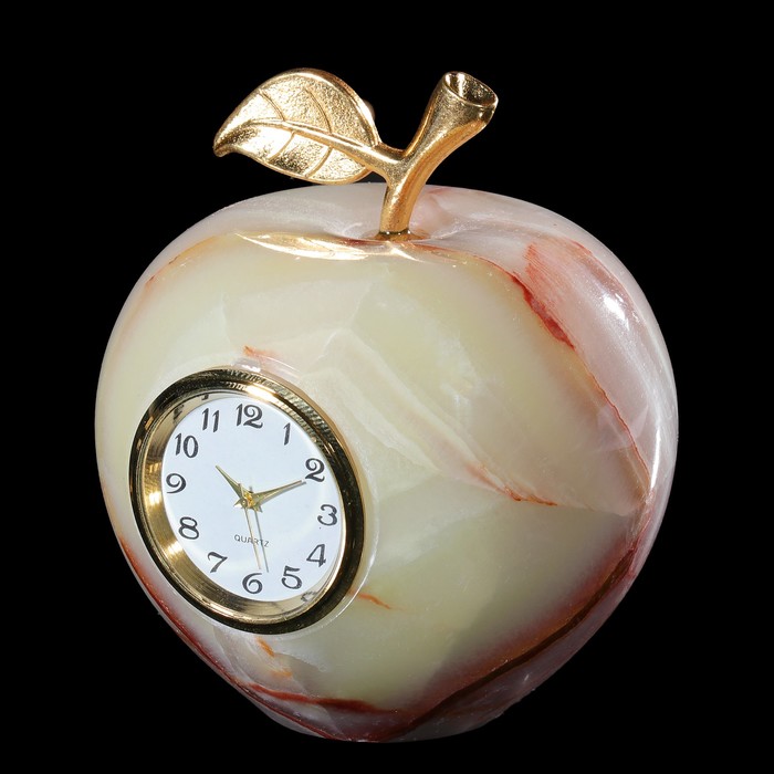 Часы "Яблоко" 6 х 10 см, оникс