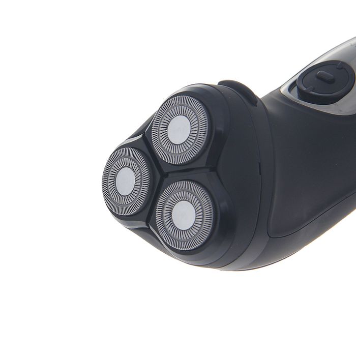 Электробритва Luazon LBR-06, 3 Вт, АКБ 1200 мАч, 3 плавающие головки, чёрная