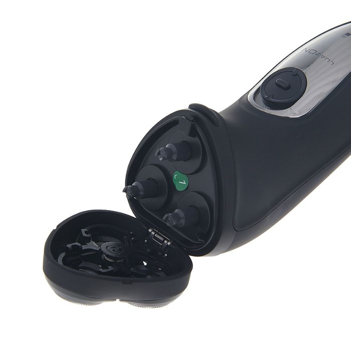 Электробритва Luazon LBR-06, 3 Вт, АКБ 1200 мАч, 3 плавающие головки, чёрная