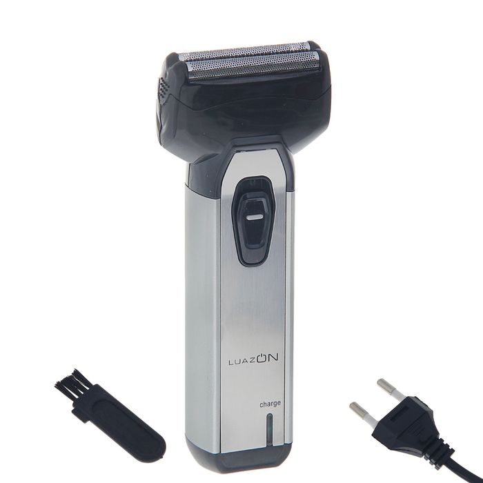 Электробритва Luazon LBR-04, 3 Вт, АКБ 600 мАч, 2 стальных лезвия, серебристая