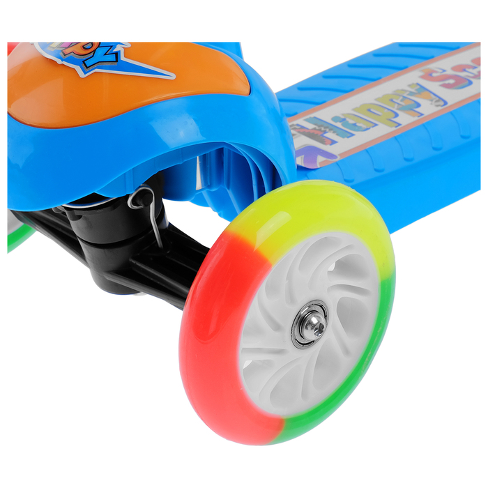 Самокат-каталка, детский 3 в 1, цвет голубой