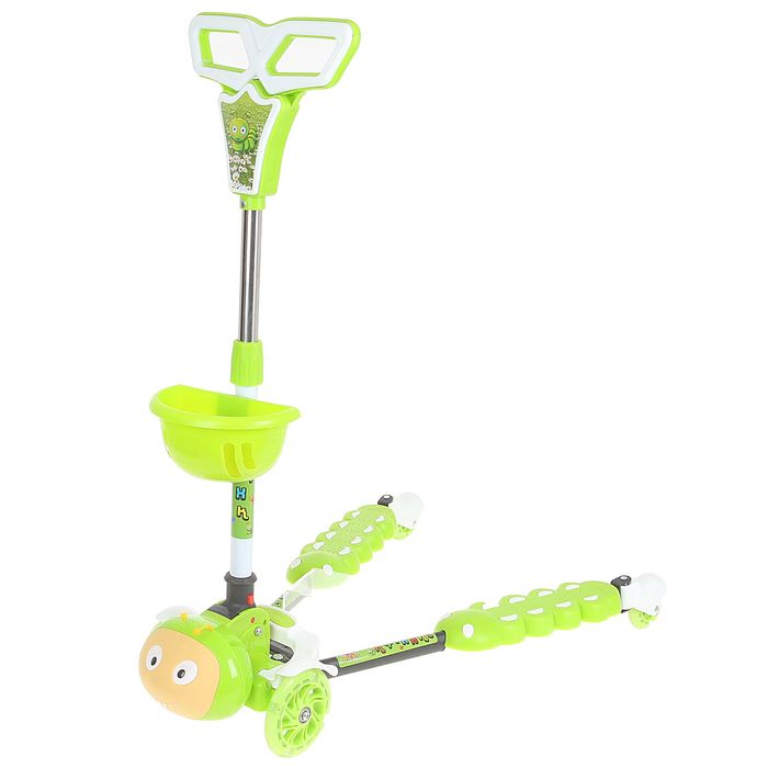 Самокат-тридер детский "Гусеничка", цвет зелёный