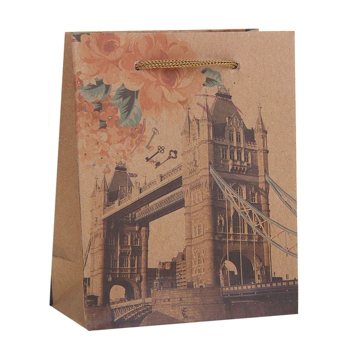 Пакет крафт "Лондон", 11,5 х 6 х 14,5 см