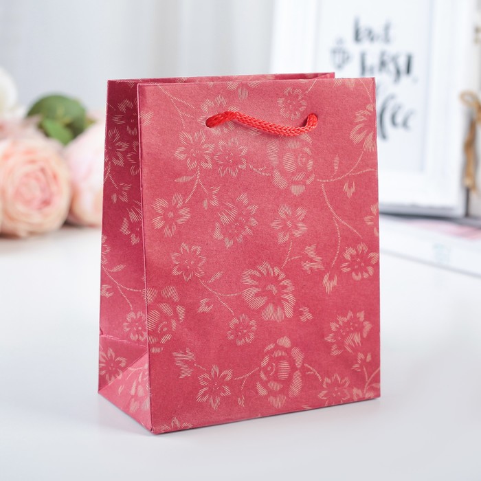 Пакет крафт "Узор", 11 х 14 х 6 см