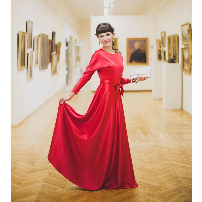 Платье женское, размер 44, рост 168 см, цвет красный (арт. 1580)