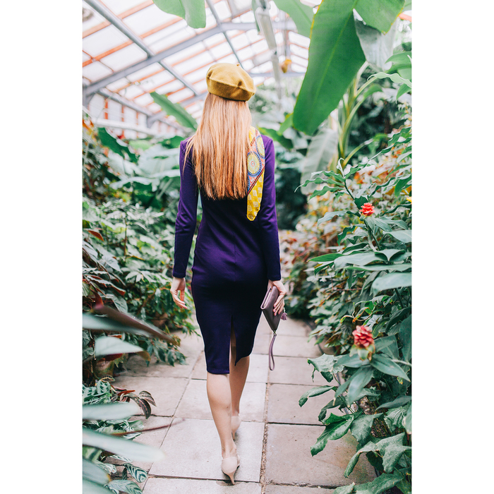 Платье женское, размер 42, рост 168 см, цвет баклажан (арт. 1522)