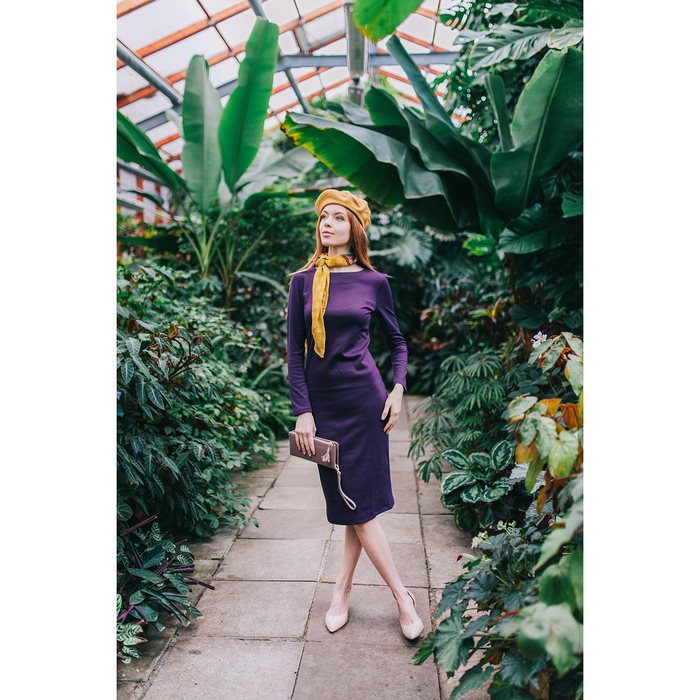 Платье женское, размер 42, рост 168 см, цвет баклажан (арт. 1522)