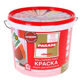 

Краска акриловая PARADE W110 белая матовая для обоев 5л
