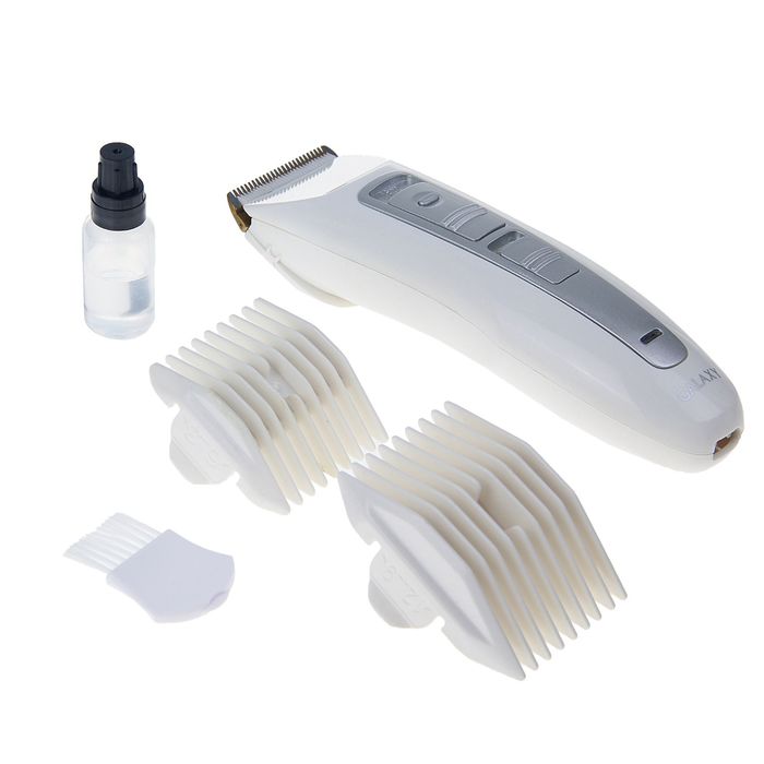 Машинка для стрижки Galaxy GL 4153, АКБ, 7 Вт, керамические лезвия, 2 насадки, 220-240В