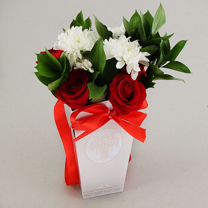 Пакет для цветов "Голуби", 24х12х10 см