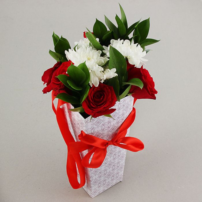 Пакет для цветов "Узор", 32х15х13 см