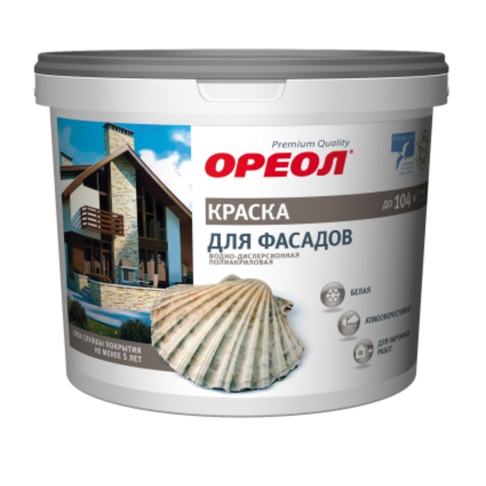 Краска водно-дисперсионная Ореол для наружных работ 13 кг