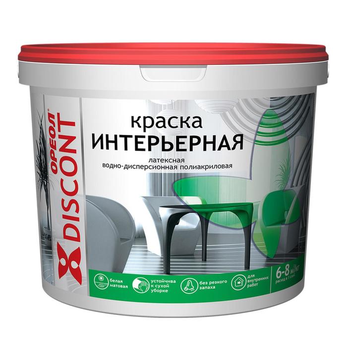 Краска водно-дисперсионная Ореол для внутренних работ 6,5 кг