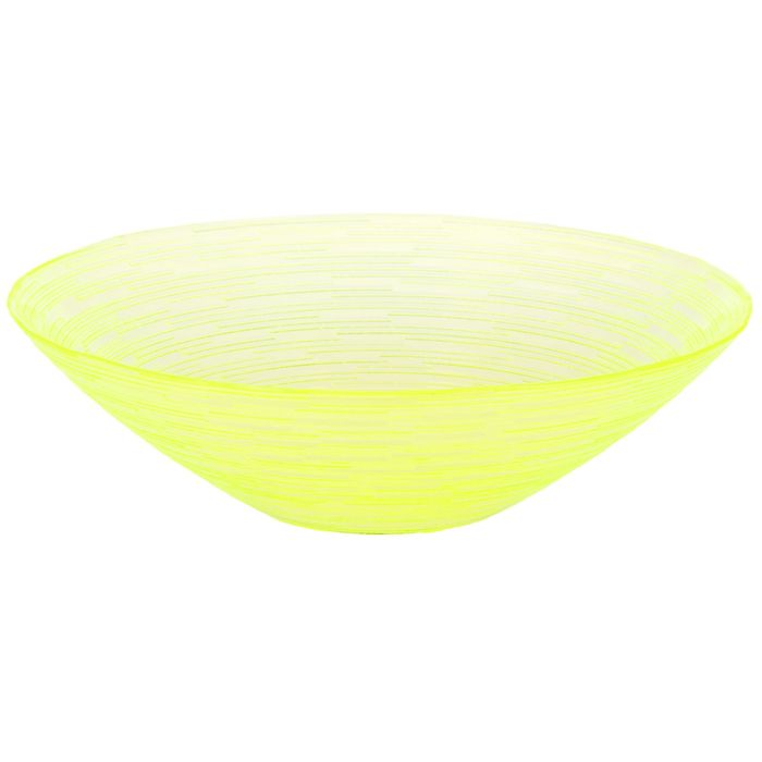 Салатник стеклянный d=25 см "Риски", цвет желтый прозрачный