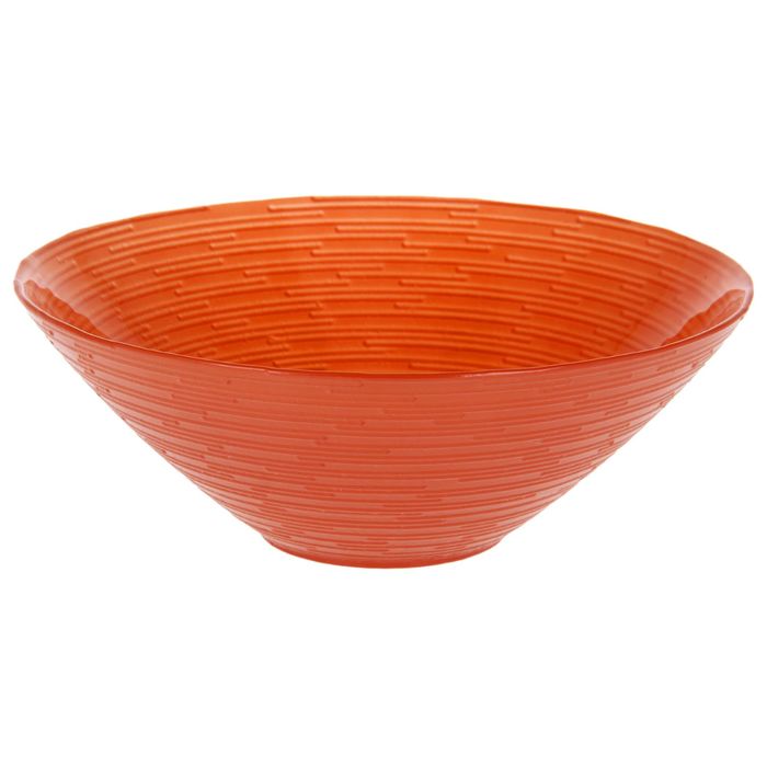 Салатник 700 мл "Риски", 20 см, цвет насыщенный оранжевый