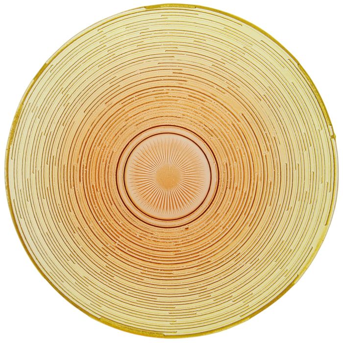 Салатник стеклянный d=25 см "Риски", 1,2 л, цвет желто-оранжевый прозрачный