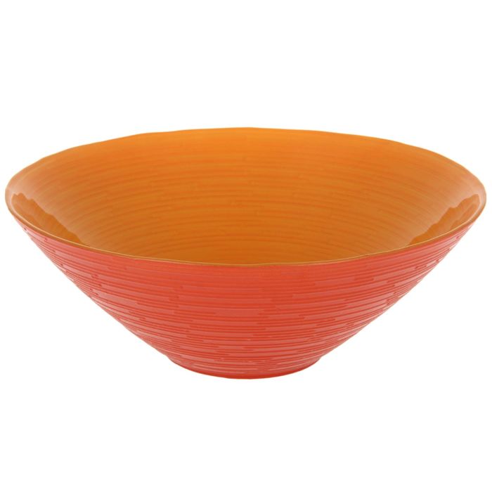 Салатник 700 мл "Риски" 20 см, цвет оранжево-желтый