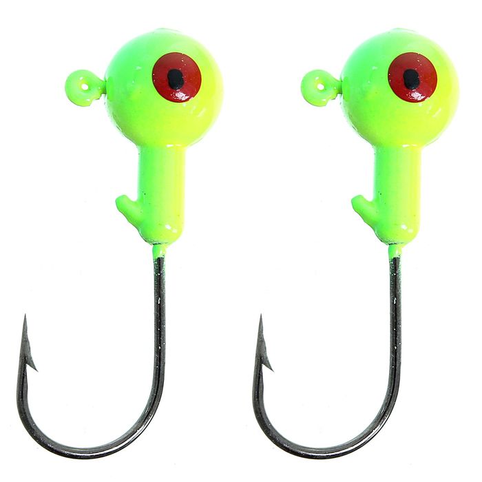 Джиг-головка 8 г, цвет зелёно-жёлтый (набор 2 шт.)