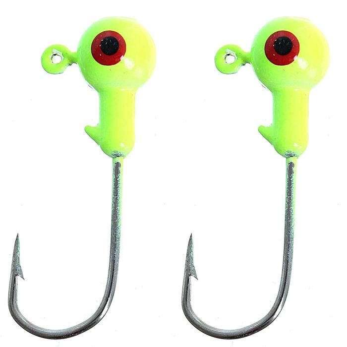Джиг-головка 3 г, цвет зелёно-жёлтый (набор 2 шт.)