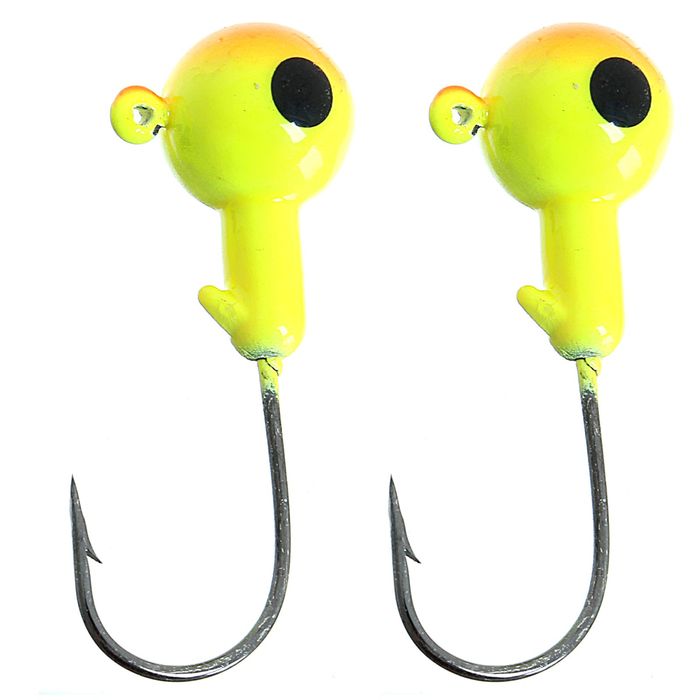 Джиг-головка 8 г, цвет оранжево-зелёный (набор 2 шт.)