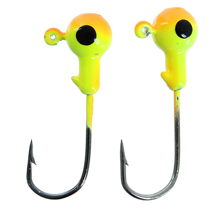 Джиг-головка 3 г, цвет оранжево-зелёный (набор 2 шт.)