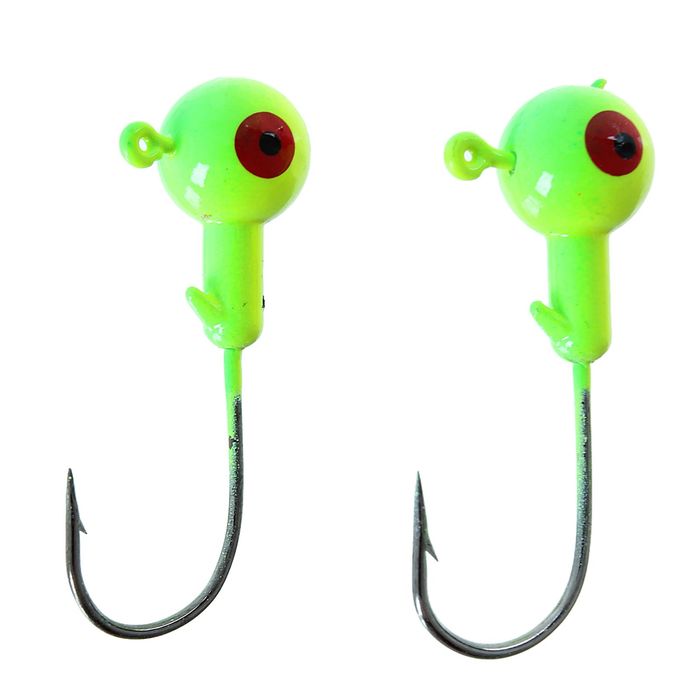 Джиг-головка 10 г, цвет зелёно-жёлтый (набор 2 шт.)