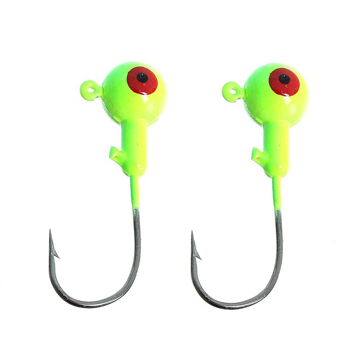 Джиг-головка 9 г, цвет зелёно-жёлтый (набор 2 шт.)