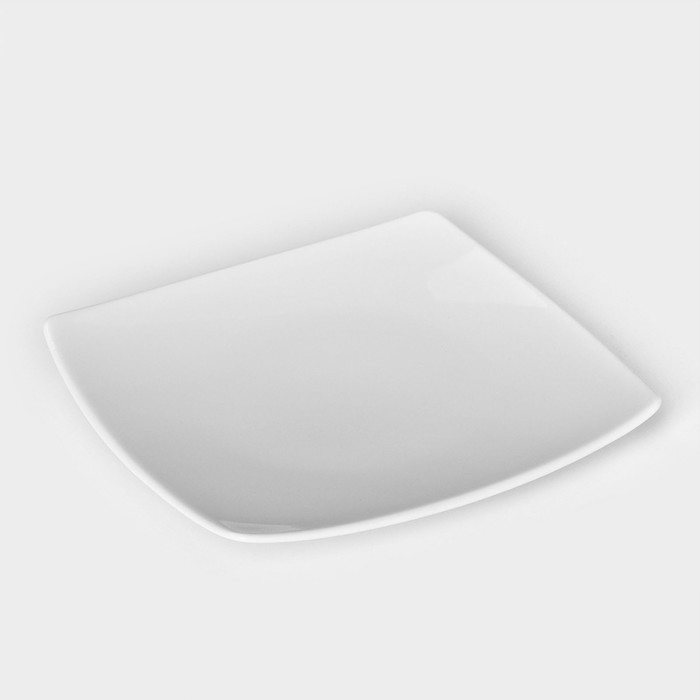 Тарелка квадратная фарфоровая «Бельё», d=19 см форма для запекания фарфоровая квадратная бельё 11×11 см