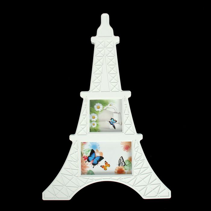 Фоторамка "Маленький Париж" на 2 фото 10х15 см, 10х10 см, белая