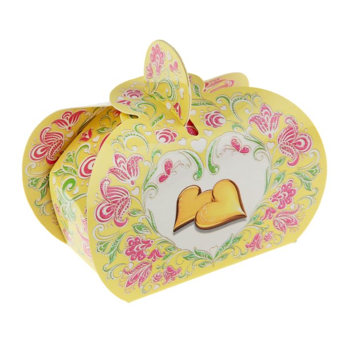 Коробочка для сувенира "Свадебная" кольца, блестки